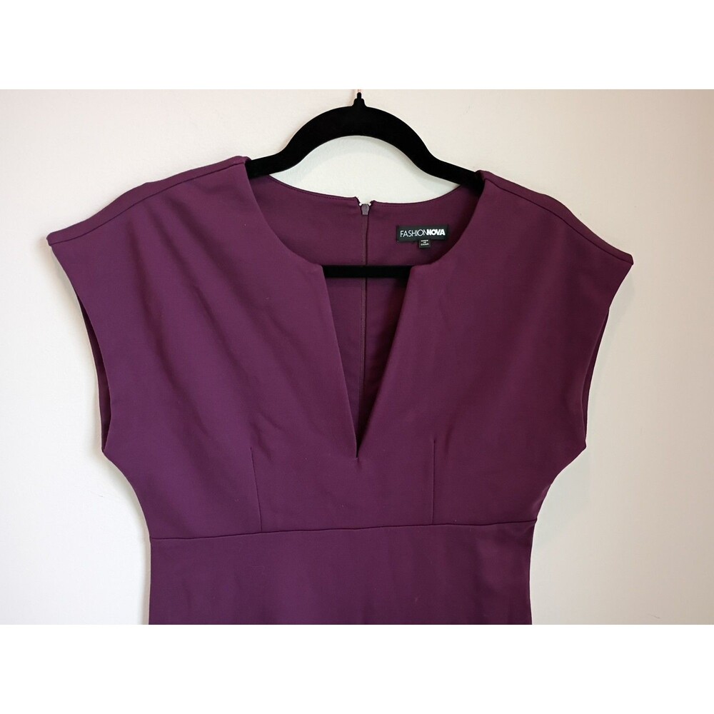 Fashion Nova CEO Moves Large Body Sculpting Midi Sheath Dress - Eggplant Purple
